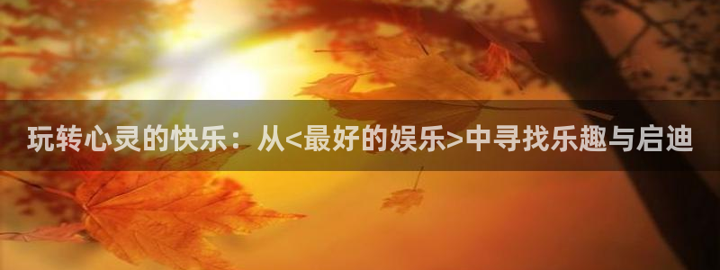 壹号大舞台有梦你就来：玩转心灵的快乐：从<最好的娱乐>中寻找乐趣与启迪